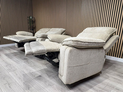 DFS Sample - Cadenza Style Fabric 2 Seater + Armchair Power Sofa Set - RRP £2488