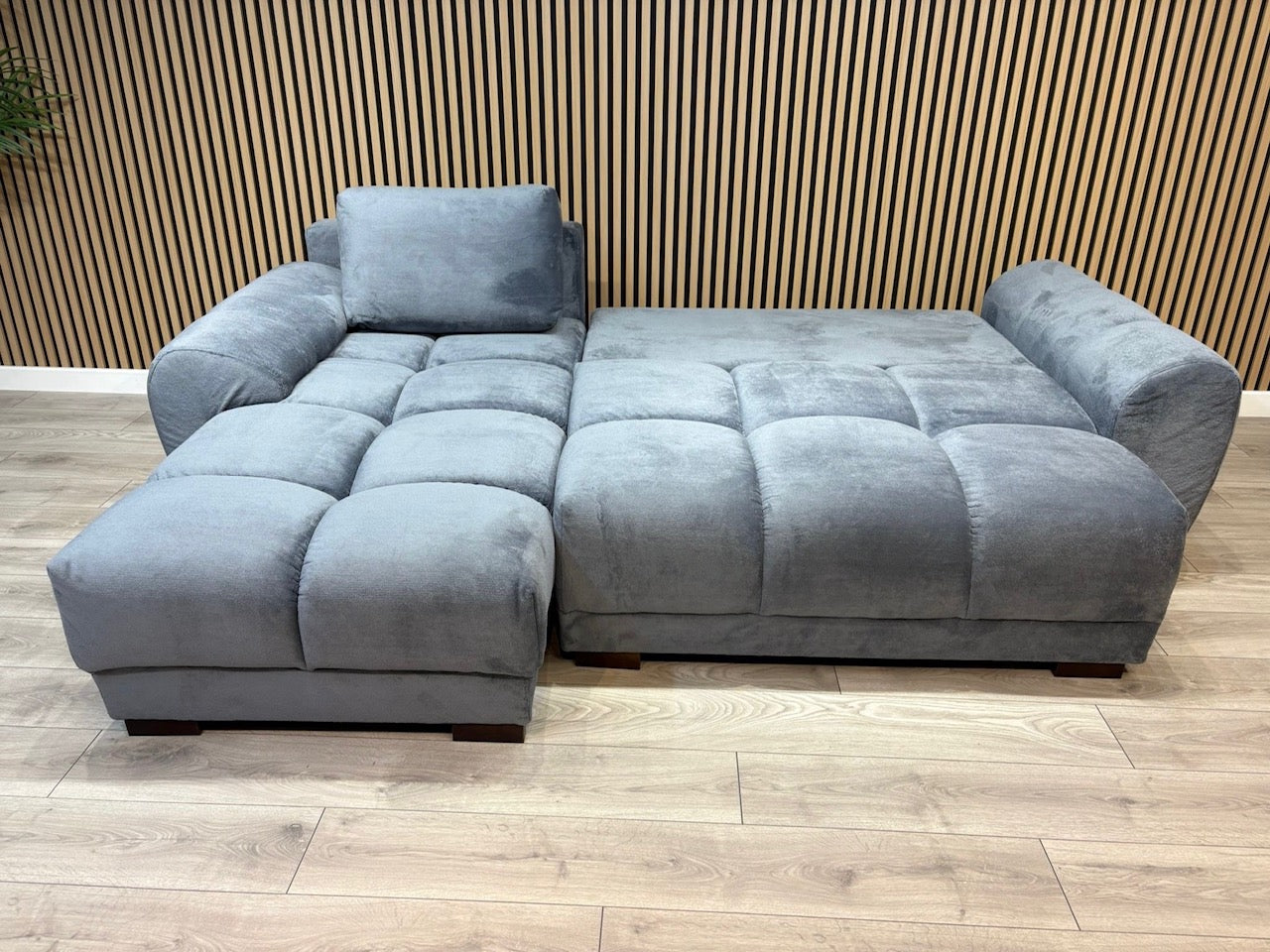 AZZURO Premium Fabric LHF Corner Chaise Sofa Bed with Storage, Grey - RRP £1,799