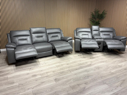 DFS Braylan 3+2 Seater Power Recliner Sofa Set with Console RRP £2498