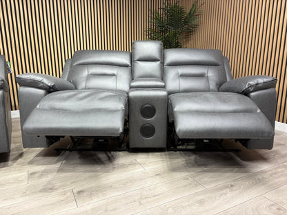 DFS Braylan 3+2 Seater Power Recliner Sofa Set with Console RRP £2498