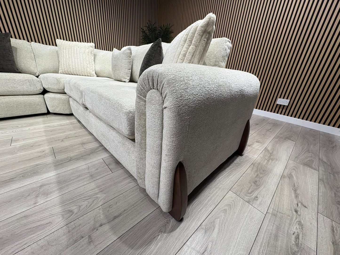 Sofology Marble Arch Style 2 Corner 2 Large Fabric Corner Sofa, Stone - RRP £3,129