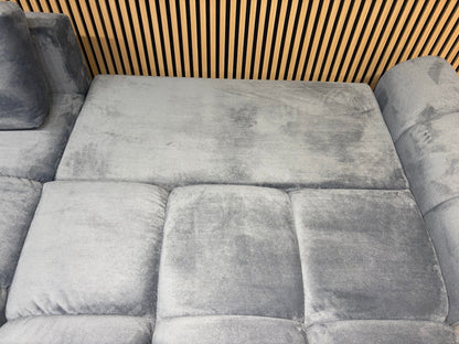 AZZURO Premium Fabric LHF Corner Chaise Sofa Bed with Storage, Grey - RRP £1,799