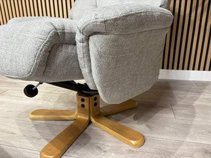John Lewis Sample Relaxed Swivel Recliner Chair + Footstool - RRP £899