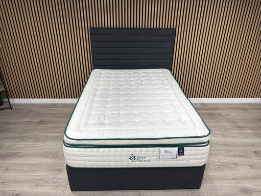 Sleep Nature 1000 Pillow Top Divan Bed Set + Headboard. Available in all sizes
