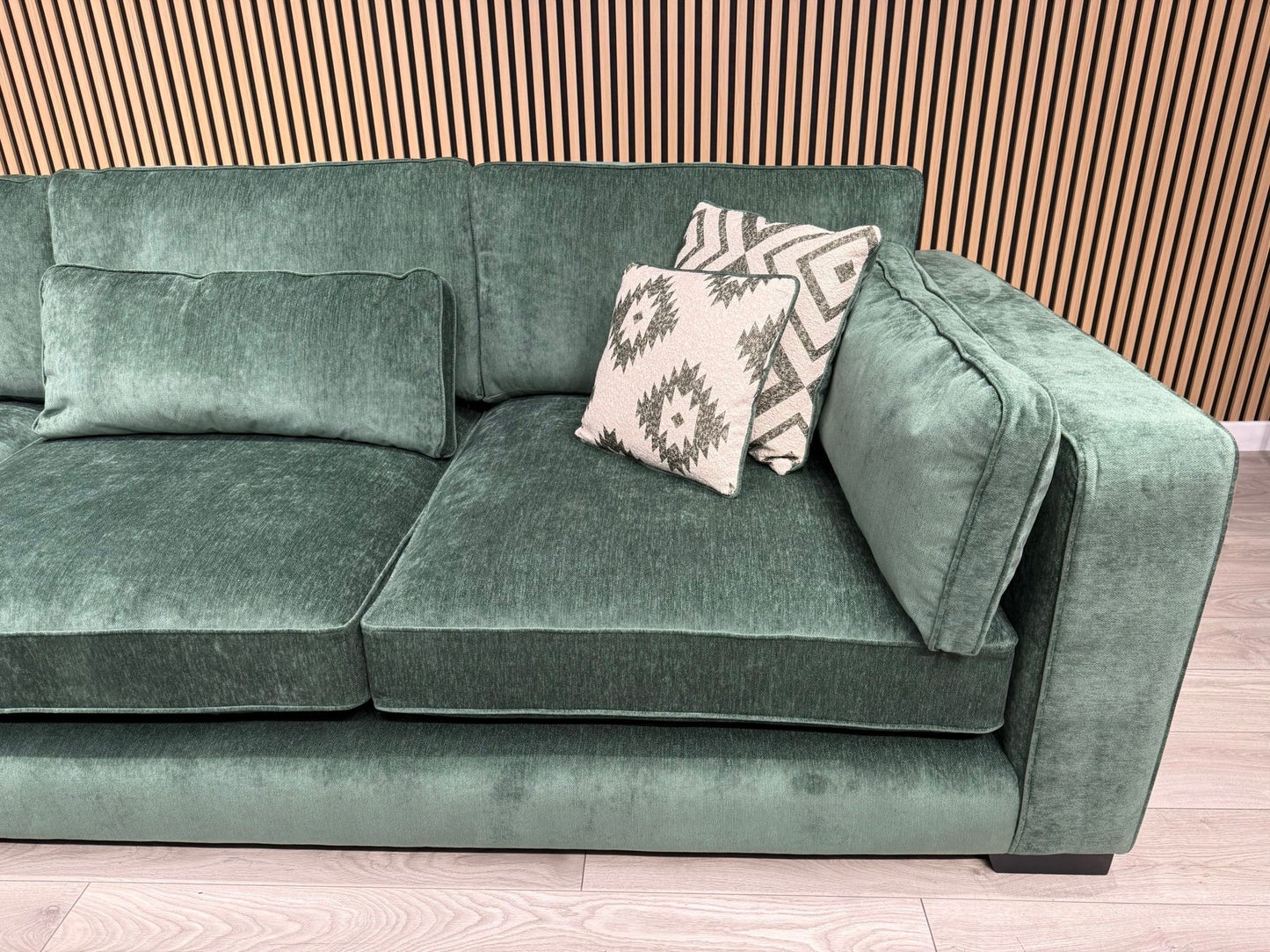 Sofology CAVALLI Style Fabric Open Chaise LHF Corner Sofa + Footstool - RRP £5398