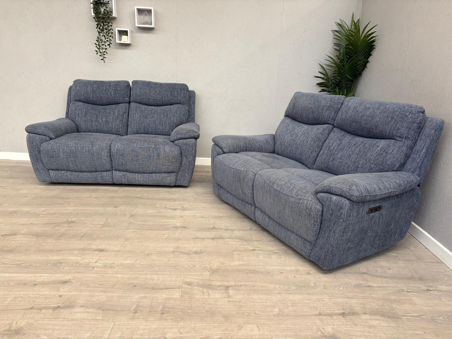 Furniture Village SLOANE Fabric 2+2 Seater Power Recliners - RRP £1950