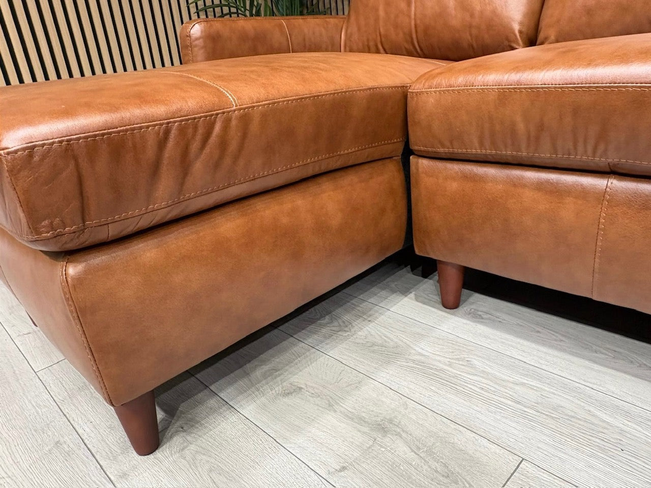 John Lewis BAILEY Style LHF Leather 3 Seater Chaise End Sofa, Tan - RRP £3,449