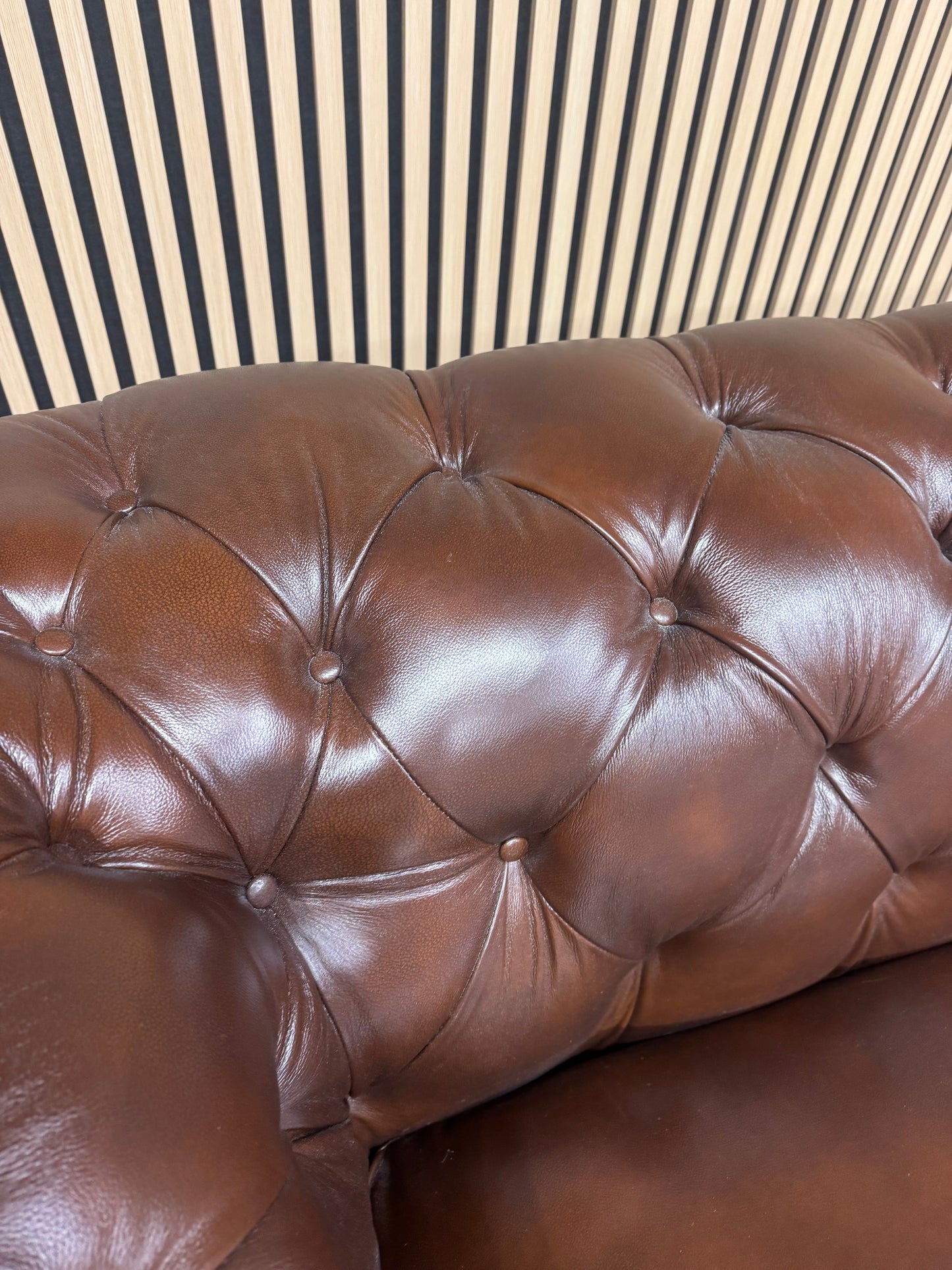 At The Helm Shackleton Style 3 Seater + 2 Armchairs Leather Chesterfield Sofa Set