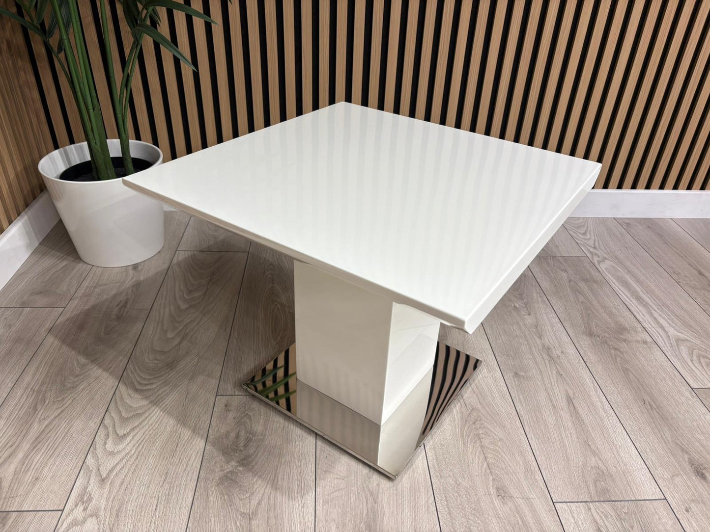 NEXT Sample - Grigio Gloss Square End Table - RRP £229