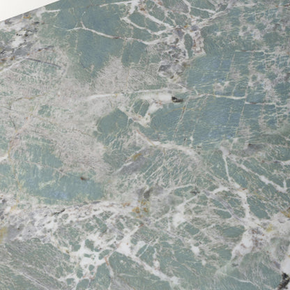 Green and Grey Marble Effect Coffee Table Black Metal Base