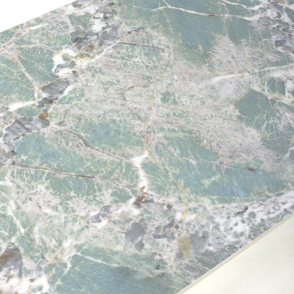 Green and Grey Marble Effect Console Table Metal Base