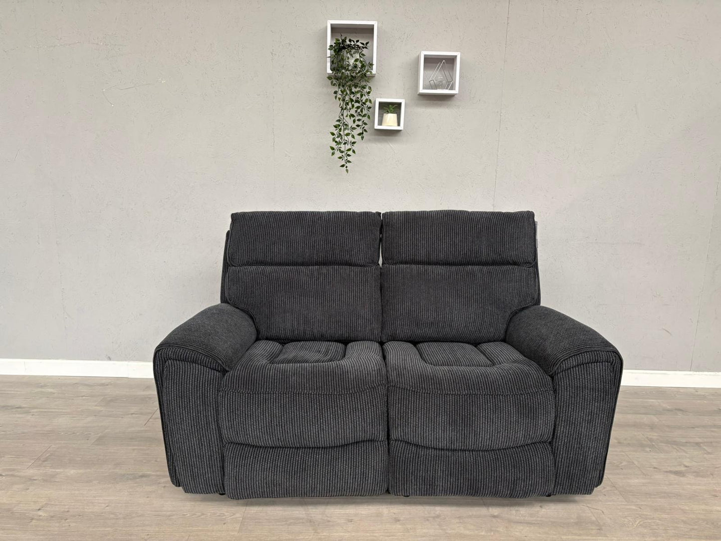 Atlanta - Fabric 2 Seater Sofa with Power Recliners, Coda Black - RRP £1079