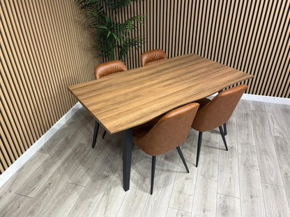 NEXT Sample - Corrine Industrial Dining Table + 4 leather effect chairs - RRP £1899