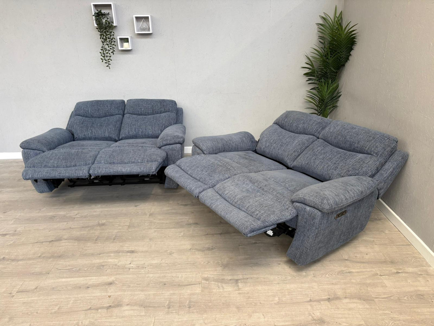 Furniture Village SLOANE Fabric 2+2 Seater Power Recliners - RRP £1950