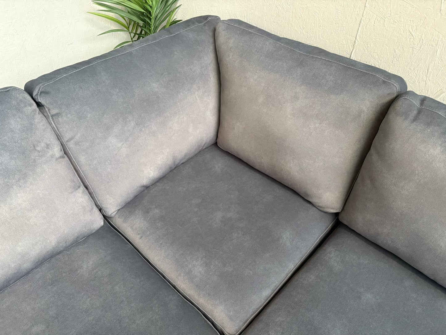 Furniture Village Dinky LHF Fabric Corner Chaise End Sofa + Footstool, RRP: £1890