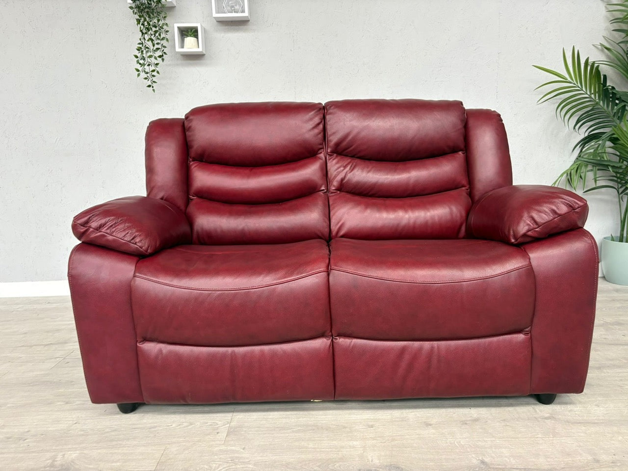 OakFurnitureLand Static Leather 2 Seater Sofa - RRP £1299