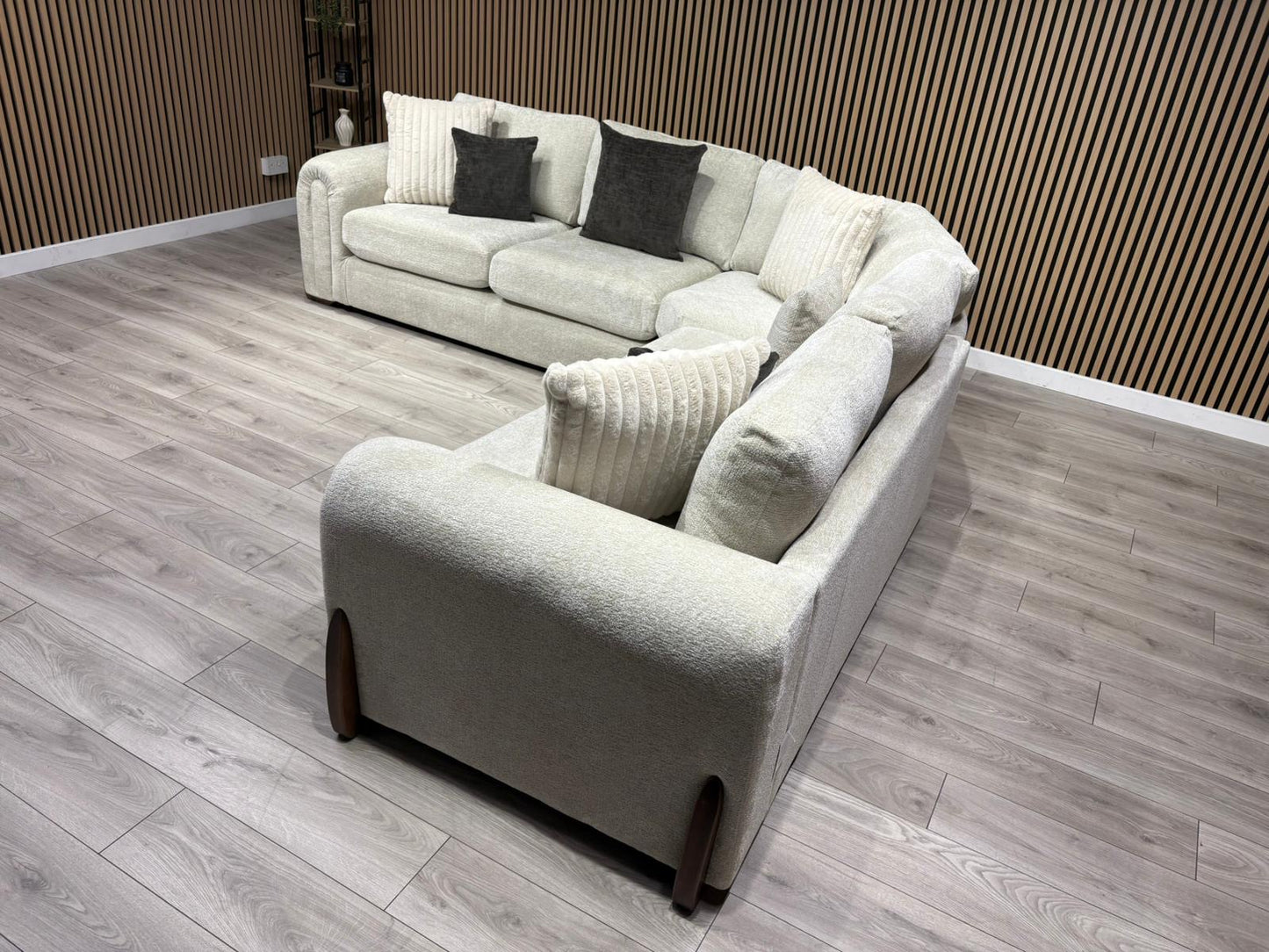 Sofology Marble Arch Style 2 Corner 2 Large Fabric Corner Sofa, Stone - RRP £3,129