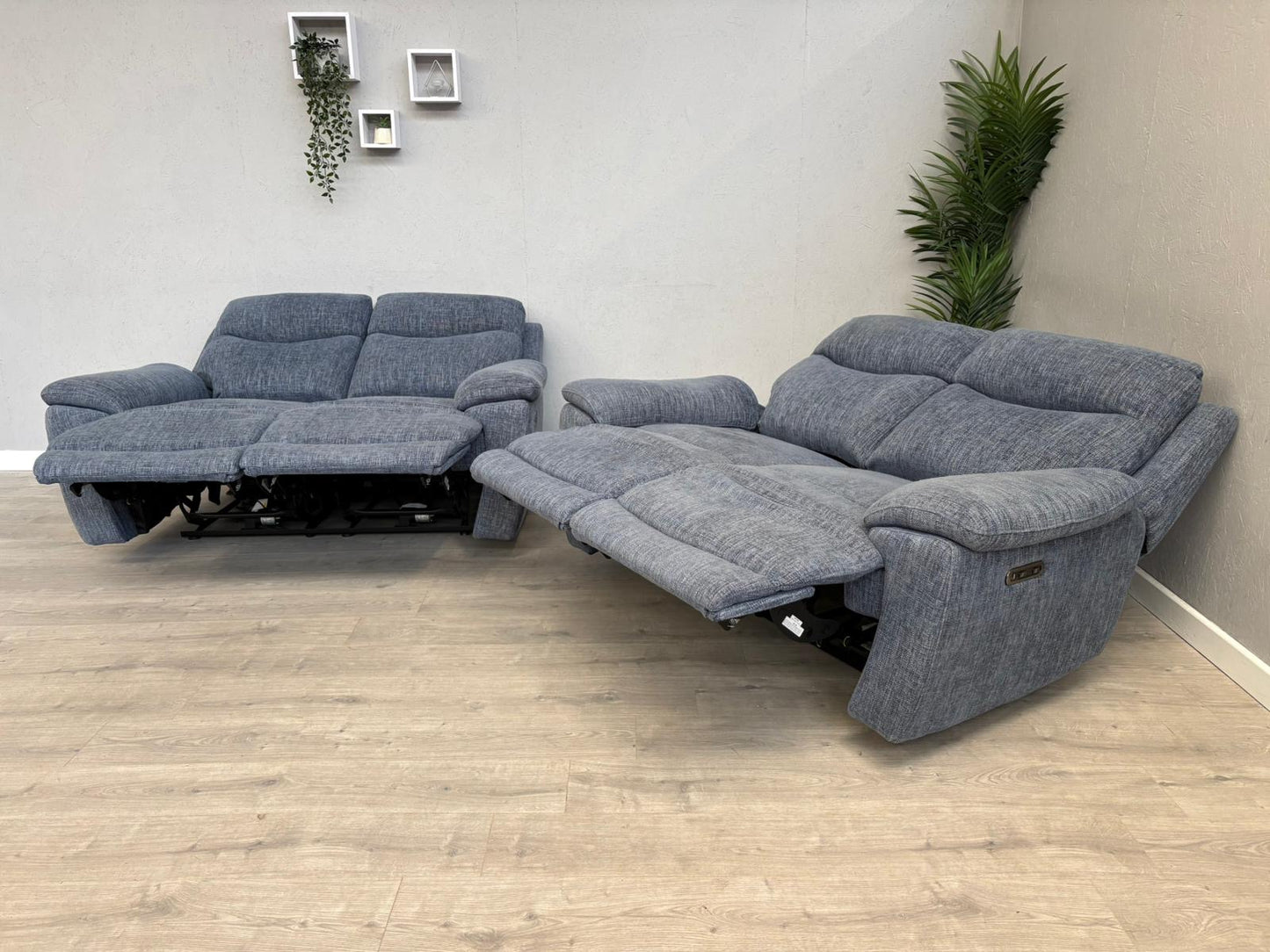 Furniture Village SLOANE Fabric 2+2 Seater Power Recliners - RRP £1950