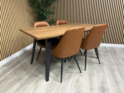 NEXT Sample - Corrine Industrial Dining Table + 4 leather effect chairs - RRP £1899