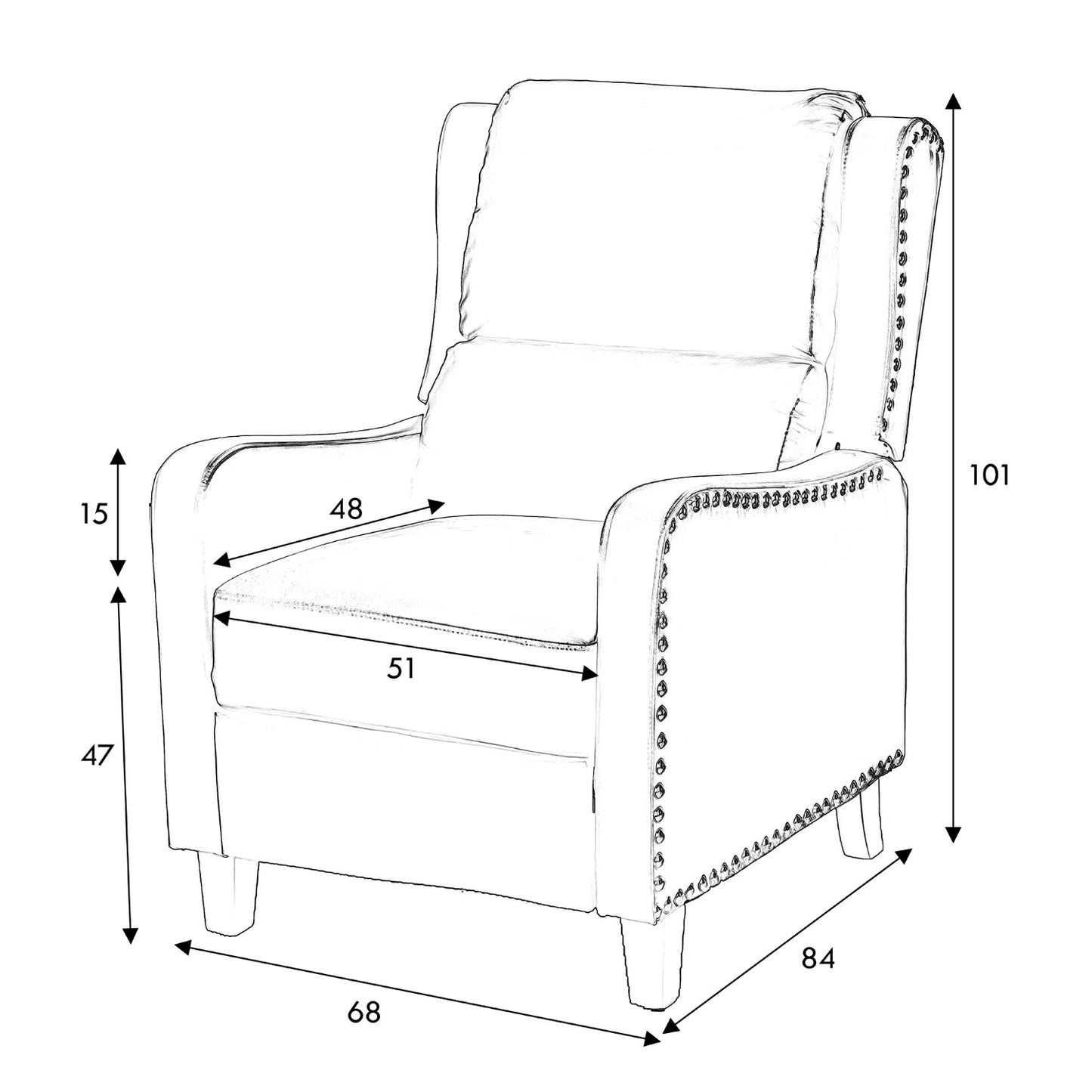 Portland Brown Leather Effect Recliner