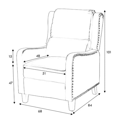 Portland Brown Leather Effect Recliner