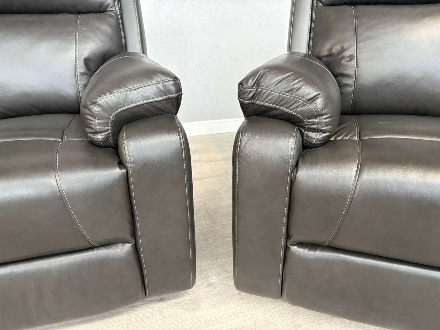 DFS Leather 3 Seater + 2 Seater Power Recliner Sofa Set - RRP £2598