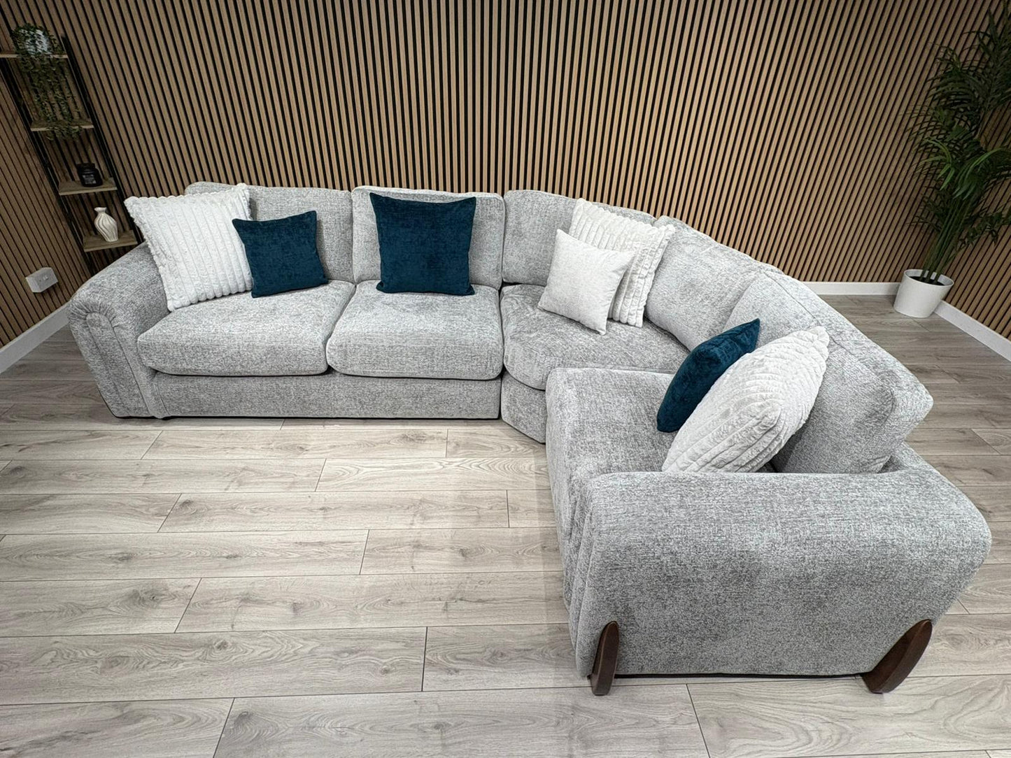 Sofology Marble Arch Style 2 Corner 1 Fabric Corner Sofa, Grey - RRP £3029