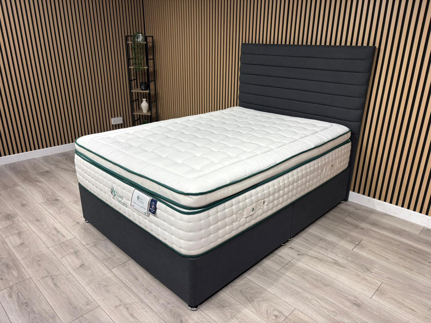 Sleep Nature 1000 Pillow Top Divan Bed Set + Headboard. Available in all sizes