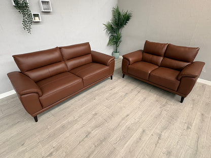 Furniture Village - Morgan 3 Seater + 2 Seater Leather Sofa Set RRP £2890