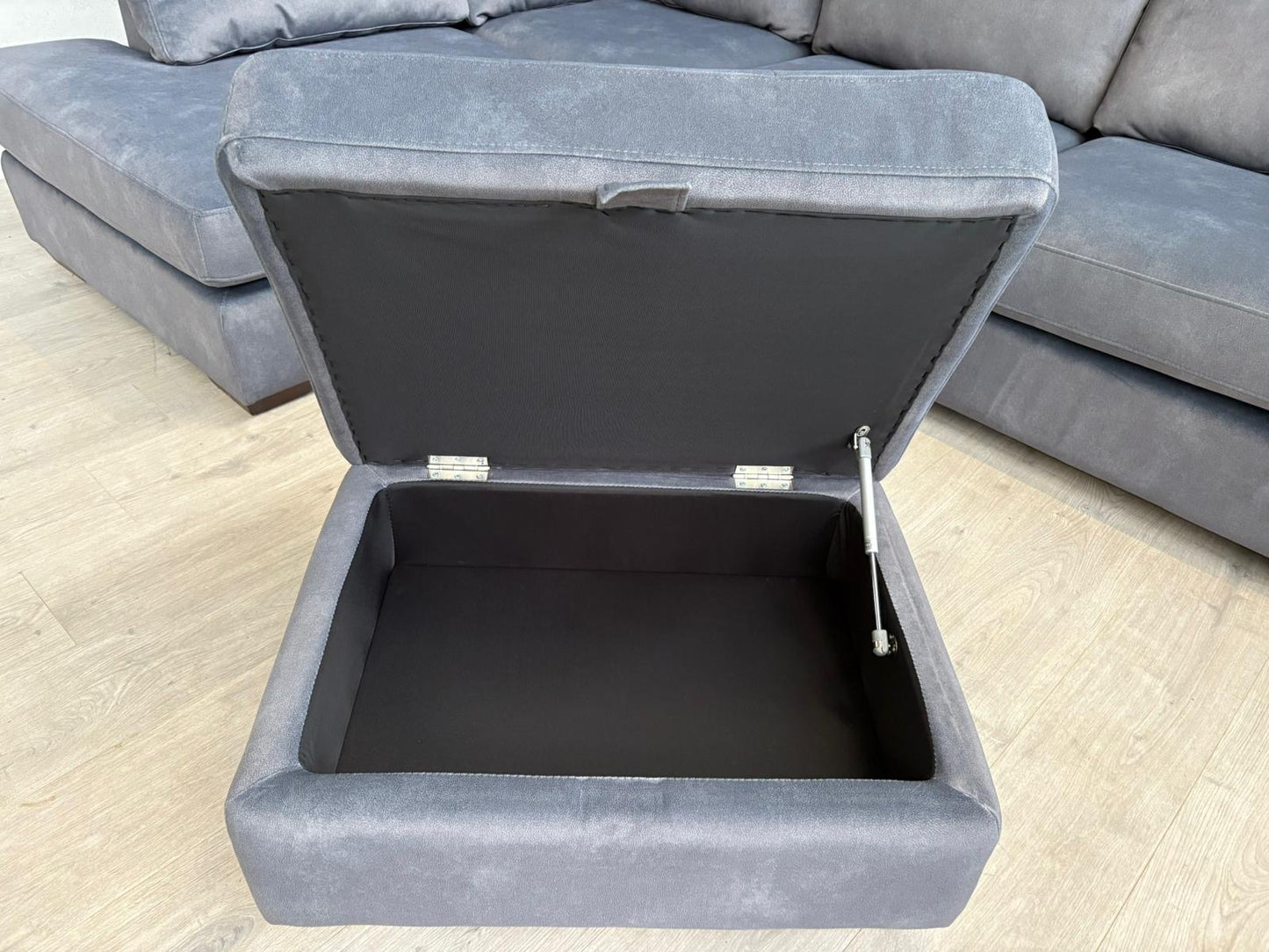 Furniture Village Dinky LHF Fabric Corner Chaise End Sofa + Footstool, RRP: £1890