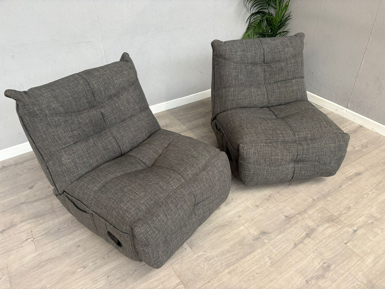 DFS Clarke Pair Of Swivel Rocker Manual Recliner Chairs - RRP £1058