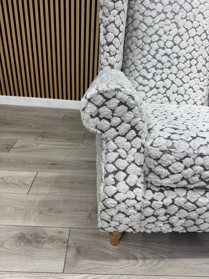 Habitat Fabric Wingback Chair / Armchair, Pebble- RRP £999