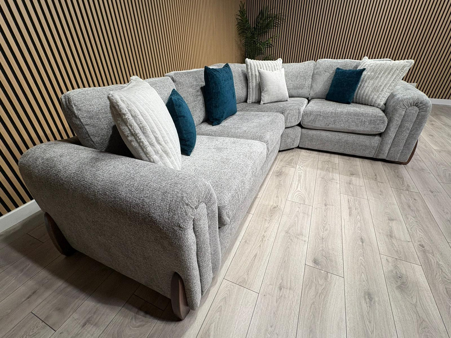 Sofology Marble Arch Style 2 Corner 1 Fabric Corner Sofa, Grey - RRP £3029