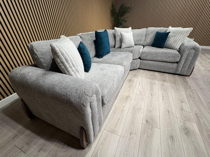 Sofology Marble Arch Style 2 Corner 1 Fabric Corner Sofa, Grey - RRP £3029