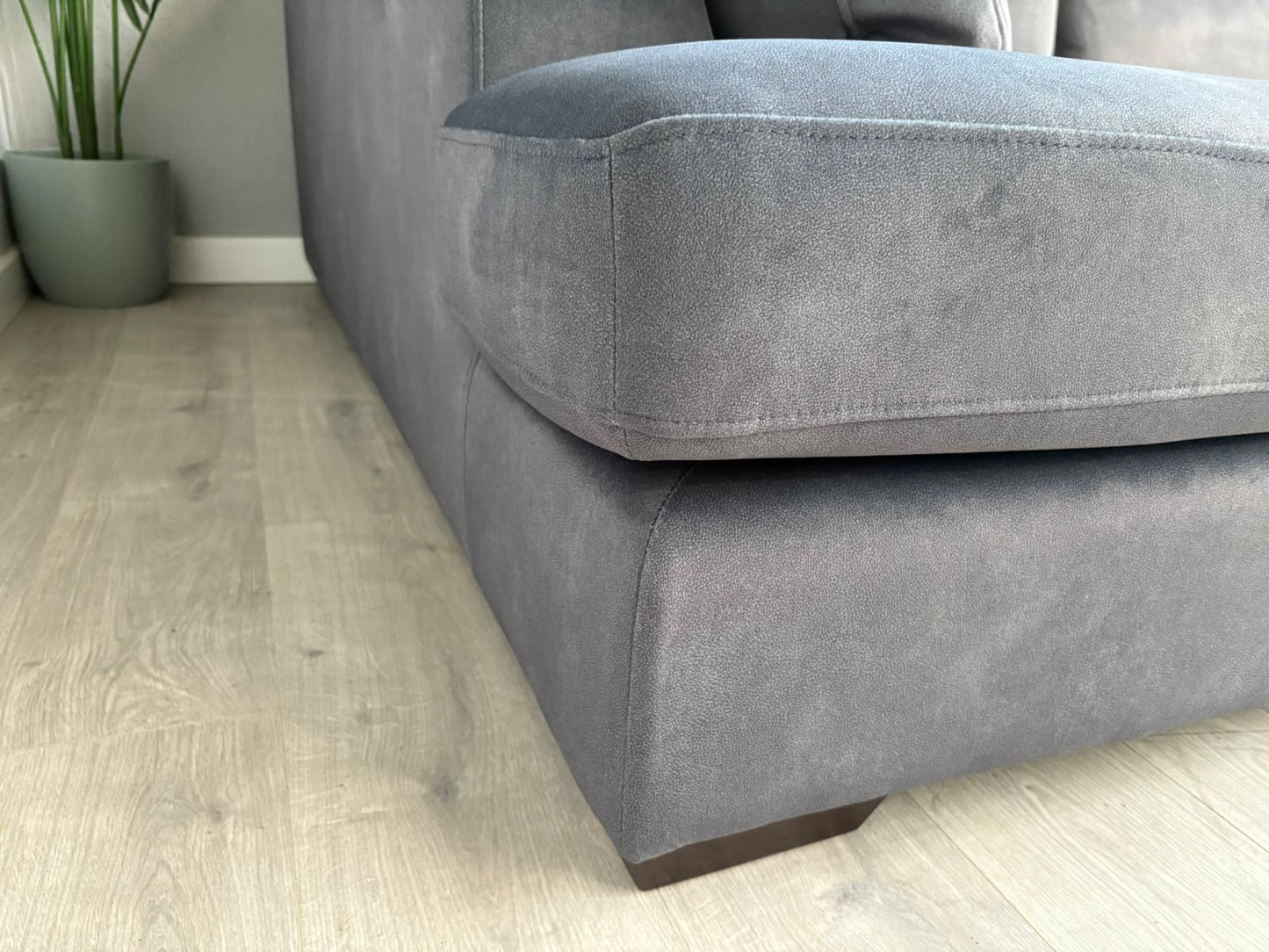 Furniture Village Dinky LHF Fabric Corner Chaise End Sofa + Footstool, RRP: £1890