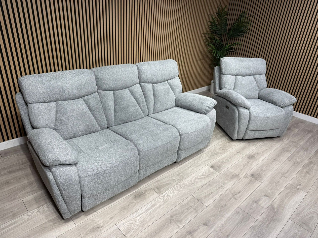 Havana Fabric 3 Seater + Armchair Power Recliner Sofa Set - RRP £3398