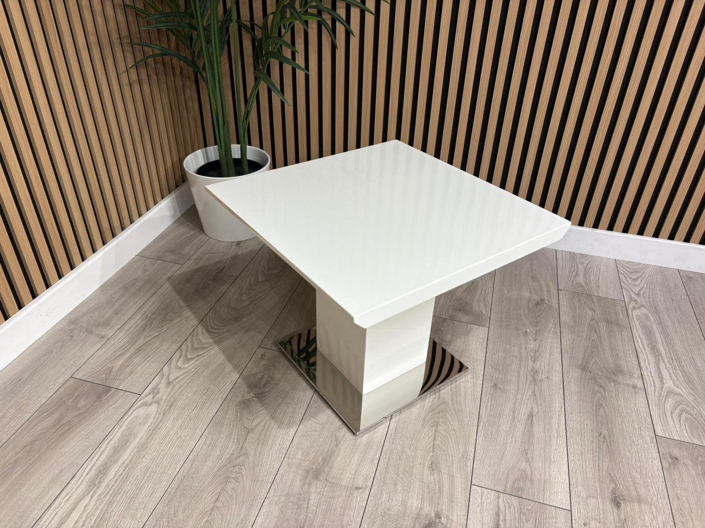 NEXT Sample - Grigio Gloss Square End Table - RRP £229