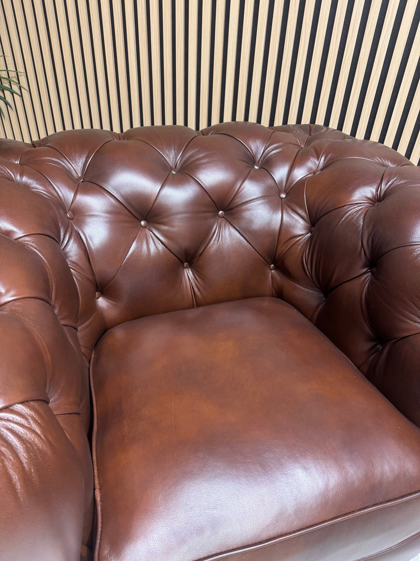 At The Helm Shackleton Style 3 Seater + 2 Armchairs Leather Chesterfield Sofa Set
