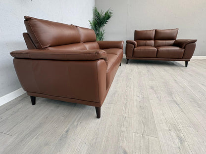 Furniture Village - Morgan 3 Seater + 2 Seater Leather Sofa Set RRP £2890
