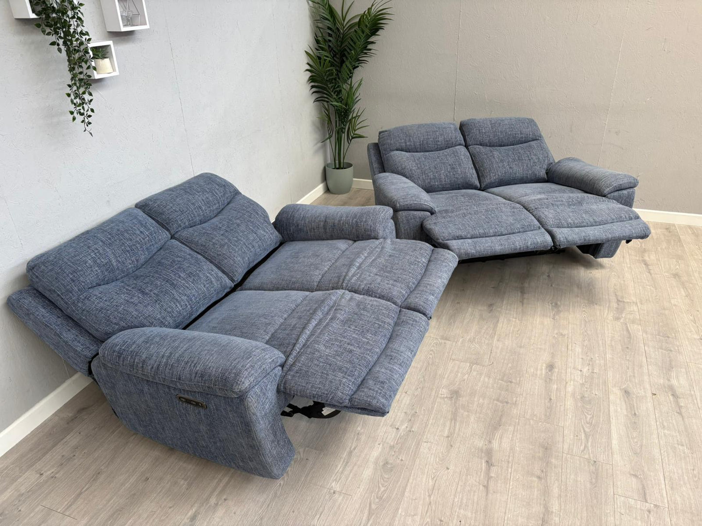 Furniture Village SLOANE Fabric 2+2 Seater Power Recliners - RRP £1950