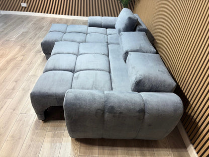AZZURO Premium Fabric LHF Corner Chaise Sofa Bed with Storage, Grey - RRP £1,799