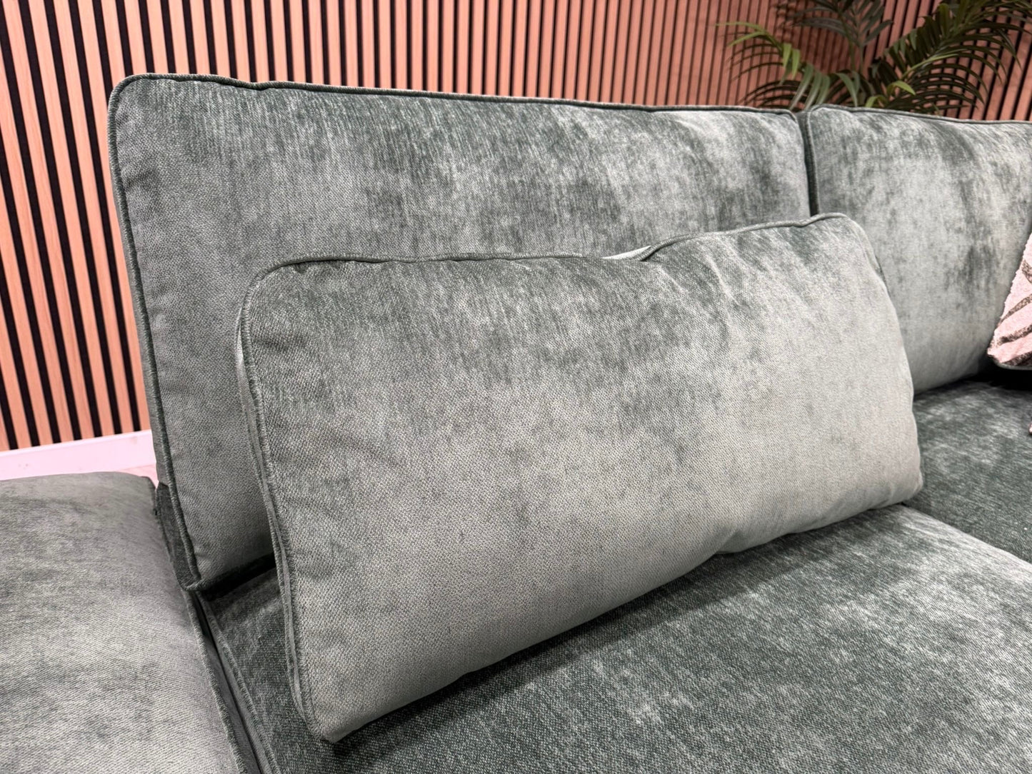 Sofology CAVALLI Style Fabric Open Chaise LHF Corner Sofa + Footstool - RRP £5398