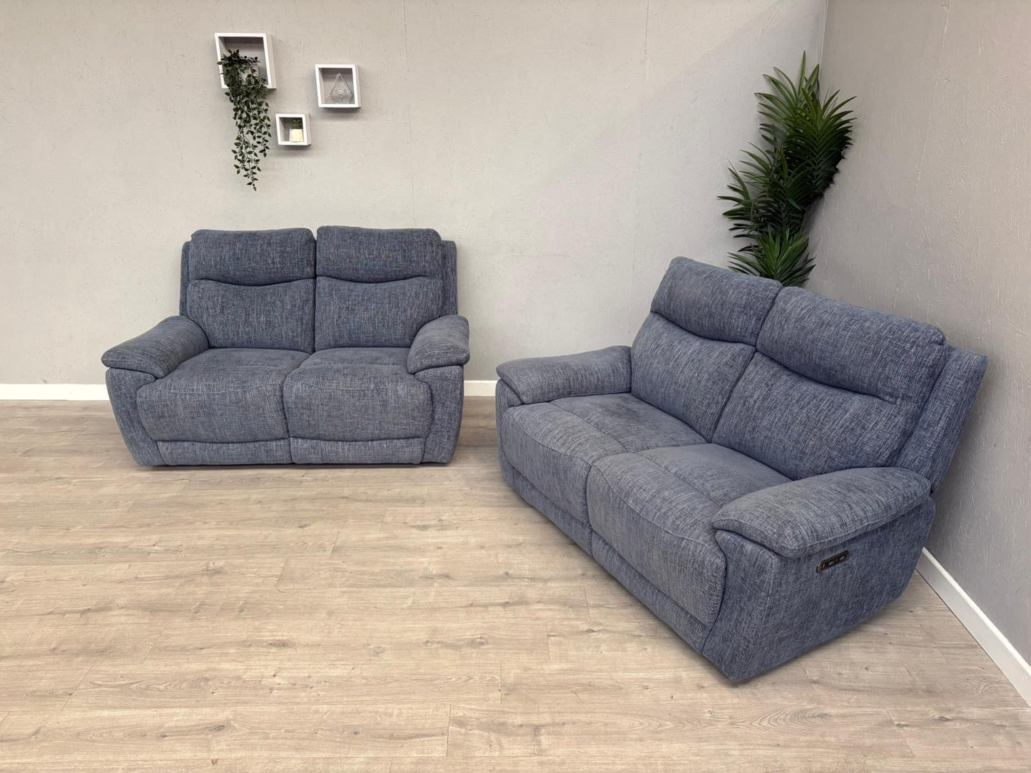 Furniture Village SLOANE Fabric 2+2 Seater Power Recliners - RRP £1950
