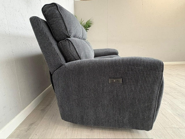 Atlanta - Fabric 2 Seater Sofa with Power Recliners, Coda Black - RRP £1079