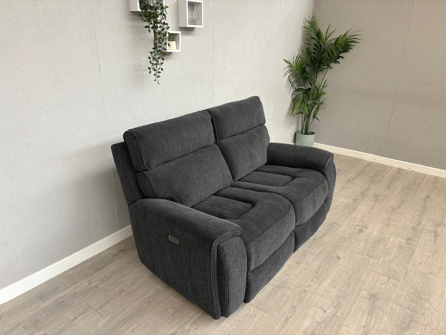 Atlanta - Fabric 2 Seater Sofa with Power Recliners, Coda Black - RRP £1079