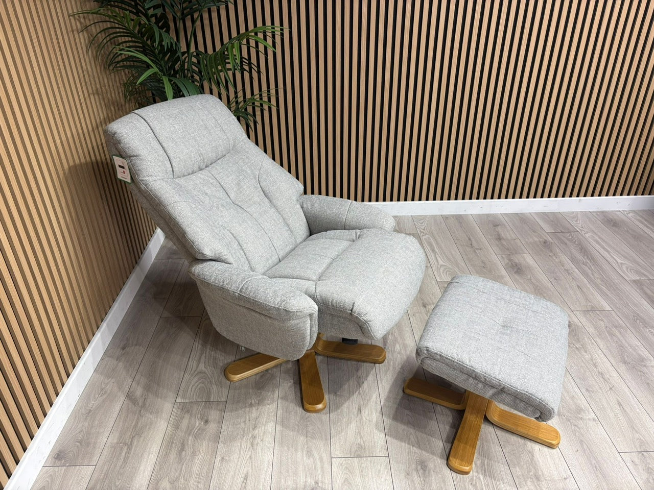 John Lewis Sample Relaxed Swivel Recliner Chair + Footstool - RRP £899