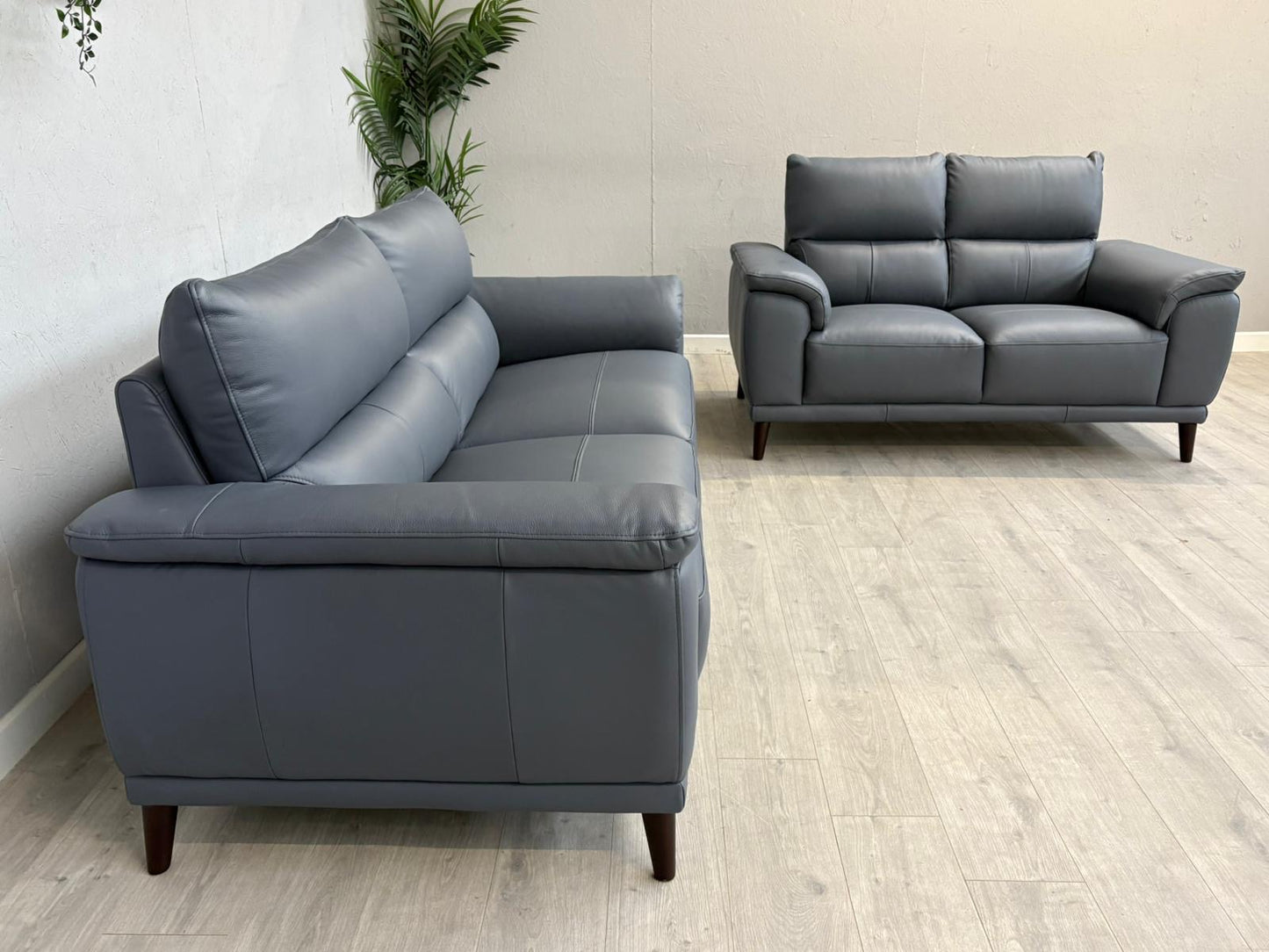 Furniture Village - Morgan 3 Seater + 2 Seater Leather Sofa Set RRP £2890