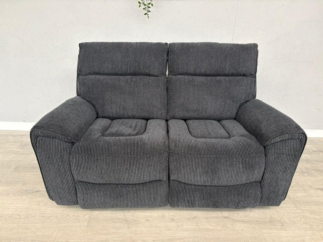 Atlanta - Fabric 2 Seater Sofa with Power Recliners, Coda Black - RRP £1079