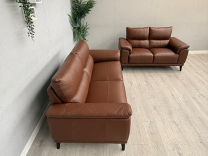 Furniture Village - Morgan 3 Seater + 2 Seater Leather Sofa Set RRP £2890