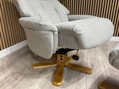 John Lewis Sample Relaxed Swivel Recliner Chair + Footstool - RRP £899